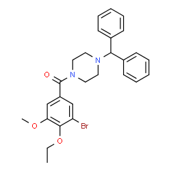 ChemSpider 2D Image | (3-Bromo-4-ethoxy-5-methoxyphenyl)[4-(diphenylmethyl)-1-piperazinyl]methanone | C27H29BrN2O3