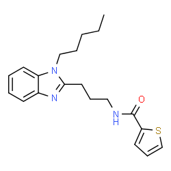 ChemSpider 2D Image | N-[3-(1-Pentyl-1H-benzimidazol-2-yl)propyl]-2-thiophenecarboxamide | C20H25N3OS