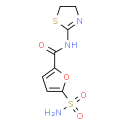 ChemSpider 2D Image | N-(4,5-Dihydro-1,3-thiazol-2-yl)-5-sulfamoyl-2-furamide | C8H9N3O4S2