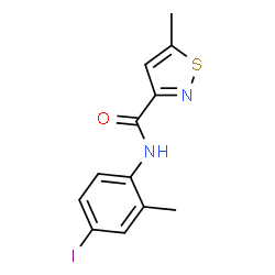 ChemSpider 2D Image | N-(4-Iodo-2-methylphenyl)-5-methyl-1,2-thiazole-3-carboxamide | C12H11IN2OS