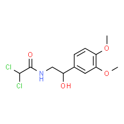 ChemSpider 2D Image | 2,2-Dichloro-N-[2-(3,4-dimethoxyphenyl)-2-hydroxyethyl]acetamide | C12H15Cl2NO4