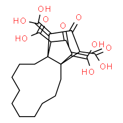 ChemSpider 2D Image | 15,18-Bis(dihydroxymethylene)-14,17-dioxotricyclo[10.3.3.0~1,12~]octadecane-13,16-dicarboxylic acid | C22H28O10