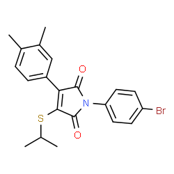 ChemSpider 2D Image | 1-(4-Bromophenyl)-3-(3,4-dimethylphenyl)-4-(isopropylsulfanyl)-1H-pyrrole-2,5-dione | C21H20BrNO2S