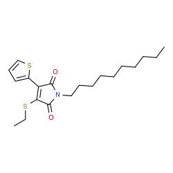 ChemSpider 2D Image | 1-Decyl-3-(ethylsulfanyl)-4-(2-thienyl)-1H-pyrrole-2,5-dione | C20H29NO2S2