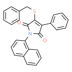 ChemSpider 2D Image | 3-(Benzylsulfanyl)-1-(1-naphthyl)-4-phenyl-1H-pyrrole-2,5-dione | C27H19NO2S