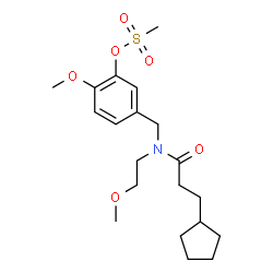 ChemSpider 2D Image | 5-{[(3-Cyclopentylpropanoyl)(2-methoxyethyl)amino]methyl}-2-methoxyphenyl methanesulfonate | C20H31NO6S