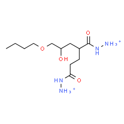 ChemSpider 2D Image | [7-Butoxy-4-(diazan-2-ium-1-ylcarbonyl)-6-hydroxyheptanoyl]hydrazinium | C12H28N4O4
