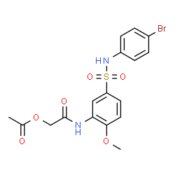 ChemSpider 2D Image | 2-({5-[(4-Bromophenyl)sulfamoyl]-2-methoxyphenyl}amino)-2-oxoethyl acetate | C17H17BrN2O6S