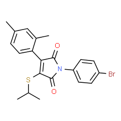 ChemSpider 2D Image | 1-(4-Bromophenyl)-3-(2,4-dimethylphenyl)-4-(isopropylsulfanyl)-1H-pyrrole-2,5-dione | C21H20BrNO2S