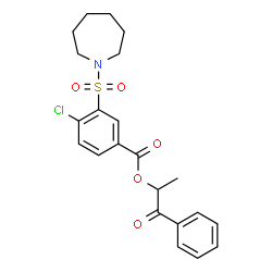 ChemSpider 2D Image | 1-Oxo-1-phenyl-2-propanyl 3-(1-azepanylsulfonyl)-4-chlorobenzoate | C22H24ClNO5S