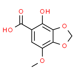 ChemSpider 2D Image | 4-Hydroxy-7-methoxy-1,3-benzodioxole-5-carboxylic acid | C9H8O6