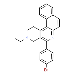 ChemSpider 2D Image | 5-(4-Bromophenyl)-3-ethyl-1,2,3,4-tetrahydronaphtho[2,1-c][2,7]naphthyridine | C24H21BrN2