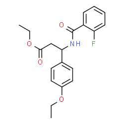 ChemSpider 2D Image | Ethyl 3-(4-ethoxyphenyl)-3-[(2-fluorobenzoyl)amino]propanoate | C20H22FNO4