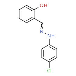 ChemSpider 2D Image | 2-{(E)-[(4-Chlorophenyl)hydrazono]methyl}phenol | C13H11ClN2O