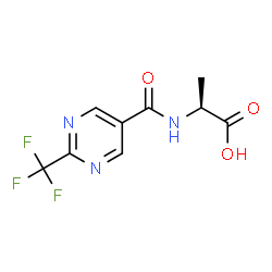ChemSpider 2D Image | N-{[2-(Trifluoromethyl)-5-pyrimidinyl]carbonyl}-L-alanine | C9H8F3N3O3