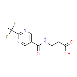 ChemSpider 2D Image | N-{[2-(Trifluoromethyl)-5-pyrimidinyl]carbonyl}-beta-alanine | C9H8F3N3O3