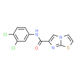 ChemSpider 2D Image | N-(3,4-Dichlorophenyl)imidazo[2,1-b][1,3]thiazole-6-carboxamide | C12H7Cl2N3OS