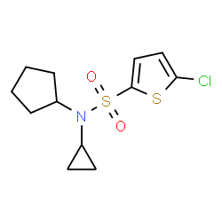 ChemSpider 2D Image | 5-Chloro-N-cyclopentyl-N-cyclopropyl-2-thiophenesulfonamide | C12H16ClNO2S2