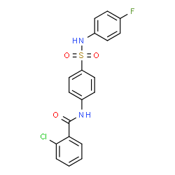 ChemSpider 2D Image | 2-Chloro-N-{4-[(4-fluorophenyl)sulfamoyl]phenyl}benzamide | C19H14ClFN2O3S