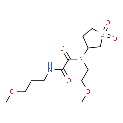 ChemSpider 2D Image | N-(1,1-Dioxidotetrahydro-3-thiophenyl)-N-(2-methoxyethyl)-N'-(3-methoxypropyl)ethanediamide | C13H24N2O6S
