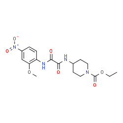 ChemSpider 2D Image | Ethyl 4-({[(2-methoxy-4-nitrophenyl)amino](oxo)acetyl}amino)-1-piperidinecarboxylate | C17H22N4O7