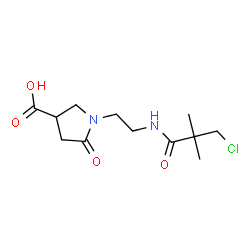 ChemSpider 2D Image | 1-{2-[(3-Chloro-2,2-dimethylpropanoyl)amino]ethyl}-5-oxo-3-pyrrolidinecarboxylic acid | C12H19ClN2O4