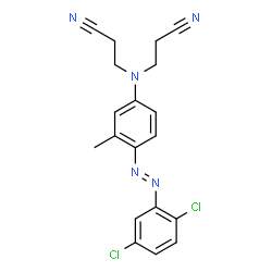 ChemSpider 2D Image | 3,3'-({4-[(E)-(2,5-Dichlorophenyl)diazenyl]-3-methylphenyl}imino)dipropanenitrile | C19H17Cl2N5