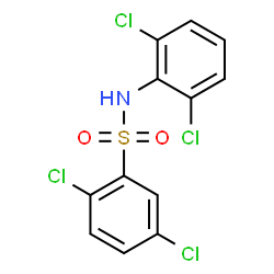ChemSpider 2D Image | 2,5-Dichloro-N-(2,6-dichlorophenyl)benzenesulfonamide | C12H7Cl4NO2S