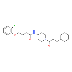 ChemSpider 2D Image | 4-(2-Chlorophenoxy)-N-[1-(3-cyclohexylpropanoyl)-4-piperidinyl]butanamide | C24H35ClN2O3