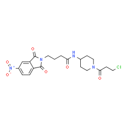 ChemSpider 2D Image | N-[1-(3-Chloropropanoyl)-4-piperidinyl]-4-(5-nitro-1,3-dioxo-1,3-dihydro-2H-isoindol-2-yl)butanamide | C20H23ClN4O6