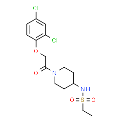 ChemSpider 2D Image | N-{1-[(2,4-Dichlorophenoxy)acetyl]-4-piperidinyl}ethanesulfonamide | C15H20Cl2N2O4S