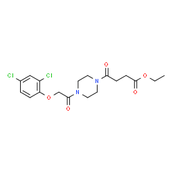 ChemSpider 2D Image | Ethyl 4-{4-[(2,4-dichlorophenoxy)acetyl]-1-piperazinyl}-4-oxobutanoate | C18H22Cl2N2O5
