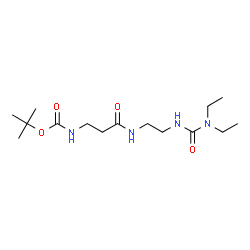 ChemSpider 2D Image | N-{2-[(Diethylcarbamoyl)amino]ethyl}-N~3~-{[(2-methyl-2-propanyl)oxy]carbonyl}-beta-alaninamide | C15H30N4O4