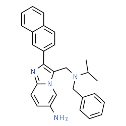 ChemSpider 2D Image | 3-{[Benzyl(isopropyl)amino]methyl}-2-(2-naphthyl)imidazo[1,2-a]pyridin-6-amine | C28H28N4