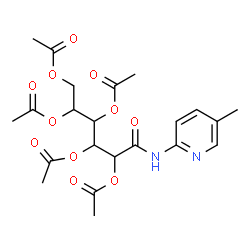 ChemSpider 2D Image | 6-[(5-Methyl-2-pyridinyl)amino]-6-oxo-1,2,3,4,5-hexanepentayl pentaacetate | C22H28N2O11