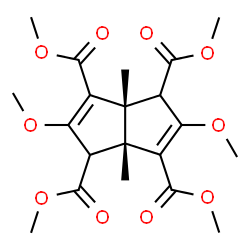 ChemSpider 2D Image | Tetramethyl (3aR,6aR)-2,5-dimethoxy-3a,6a-dimethyl-1,3a,4,6a-tetrahydro-1,3,4,6-pentalenetetracarboxylate | C20H26O10