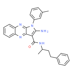 ChemSpider 2D Image | 2-Amino-1-(3-methylphenyl)-N-(4-phenyl-2-butanyl)-1H-pyrrolo[2,3-b]quinoxaline-3-carboxamide | C28H27N5O