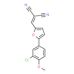 ChemSpider 2D Image | {[5-(3-Chloro-4-methoxyphenyl)-2-furyl]methylene}malononitrile | C15H9ClN2O2
