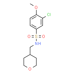 ChemSpider 2D Image | 3-Chloro-4-methoxy-N-(tetrahydro-2H-pyran-4-ylmethyl)benzenesulfonamide | C13H18ClNO4S