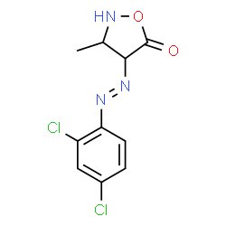 ChemSpider 2D Image | 4-((2,4-Dichlorophenyl)diazenyl)-3-methyl-5-isoxazolidinone | C10H9Cl2N3O2