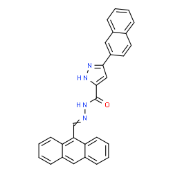 ChemSpider 2D Image | N'-(9-Anthrylmethylene)-3-(2-naphthyl)-1H-pyrazole-5-carbohydrazide | C29H20N4O