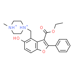 ChemSpider 2D Image | 1-{[3-(Ethoxycarbonyl)-5-hydroxy-2-phenyl-1-benzofuran-4-yl]methyl}-4-methylpiperazinediium | C23H28N2O4