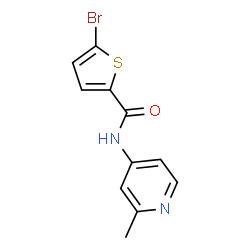 ChemSpider 2D Image | 5-Bromo-N-(2-methyl-4-pyridinyl)-2-thiophenecarboxamide | C11H9BrN2OS
