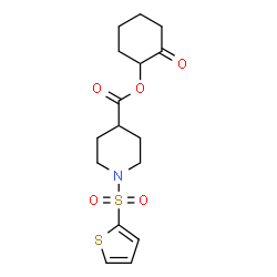 ChemSpider 2D Image | 2-Oxocyclohexyl 1-(2-thienylsulfonyl)-4-piperidinecarboxylate | C16H21NO5S2