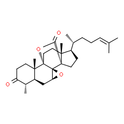 ChemSpider 2D Image | (1S,2S,4S,6S,7S,11S,12S,15R,16R)-7,11,15-Trimethyl-16-[(2R)-6-methyl-5-hepten-2-yl]-3,20-dioxahexacyclo[10.6.2.0~1,15~.0~2,4~.0~2,12~.0~6,11~]icosane-8,19-dione | C29H42O4