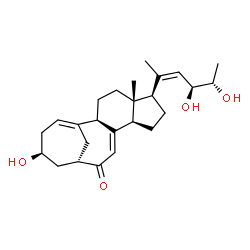 ChemSpider 2D Image | (2R,5R,6R,9R,13S,15S)-6-[(2Z,4S,5S)-4,5-Dihydroxy-2-hexen-2-yl]-15-hydroxy-5-methyltetracyclo[11.4.1.0~2,10~.0~5,9~]octadeca-1(17),10-dien-12-one | C25H36O4