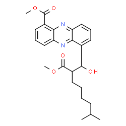 ChemSpider 2D Image | Methyl 6-[1-hydroxy-2-(methoxycarbonyl)-7-methyloctyl]-1-phenazinecarboxylate | C25H30N2O5