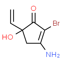 ChemSpider 2D Image | 3-Amino-2-bromo-5-hydroxy-5-vinyl-2-cyclopenten-1-one | C7H8BrNO2