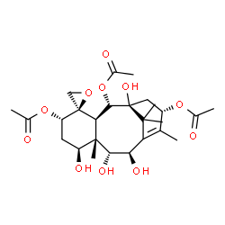 ChemSpider 2D Image | (2alpha,4alpha,5alpha,7beta,9alpha,10beta,13alpha)-1,7,9,10-Tetrahydroxy-4,20-epoxytax-11-ene-2,5,13-triyl triacetate | C26H38O11