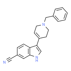 ChemSpider 2D Image | 3-(1-Benzyl-1,2,3,6-tetrahydro-4-pyridinyl)-1H-indole-6-carbonitrile | C21H19N3